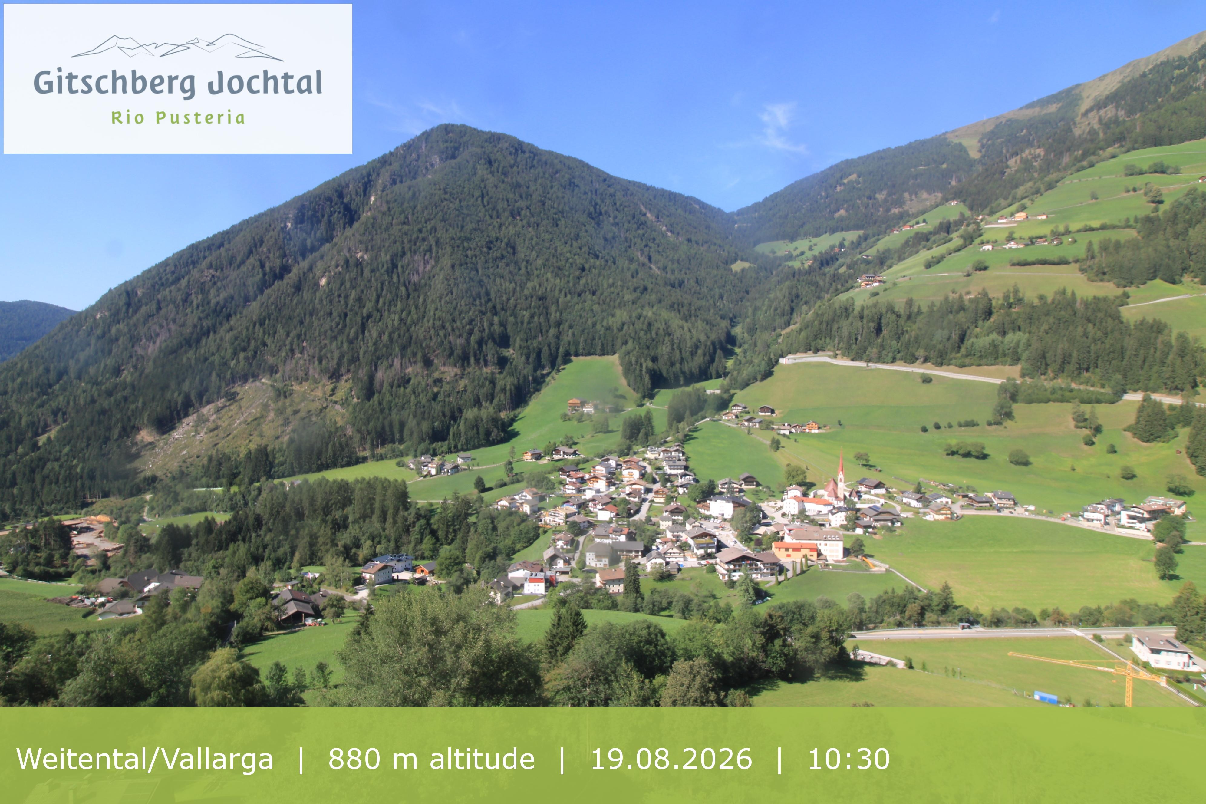 Archiv Foto Webcam Blick auf Weitental vom Gitschberg