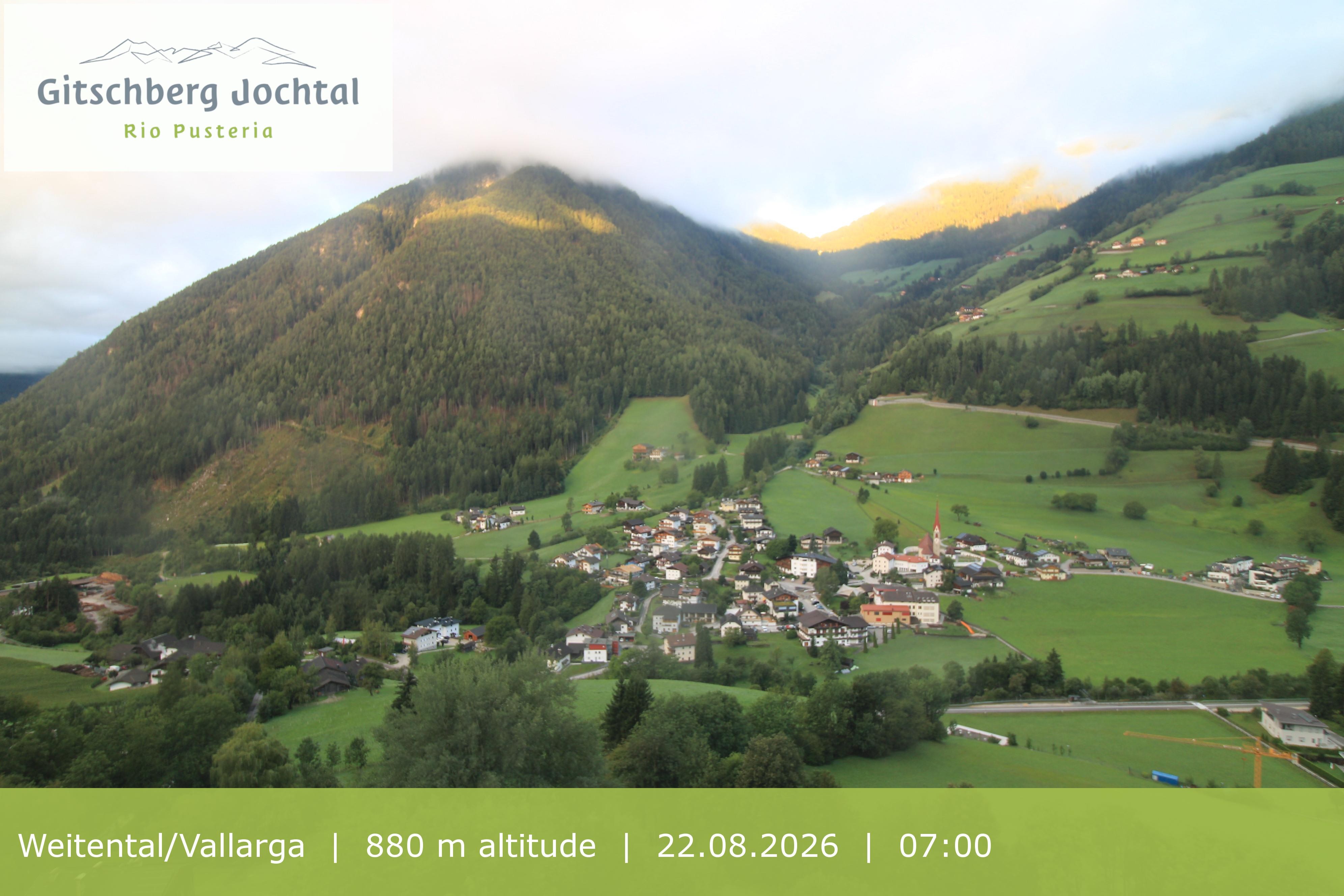 Archiv Foto Webcam Blick auf Weitental vom Gitschberg