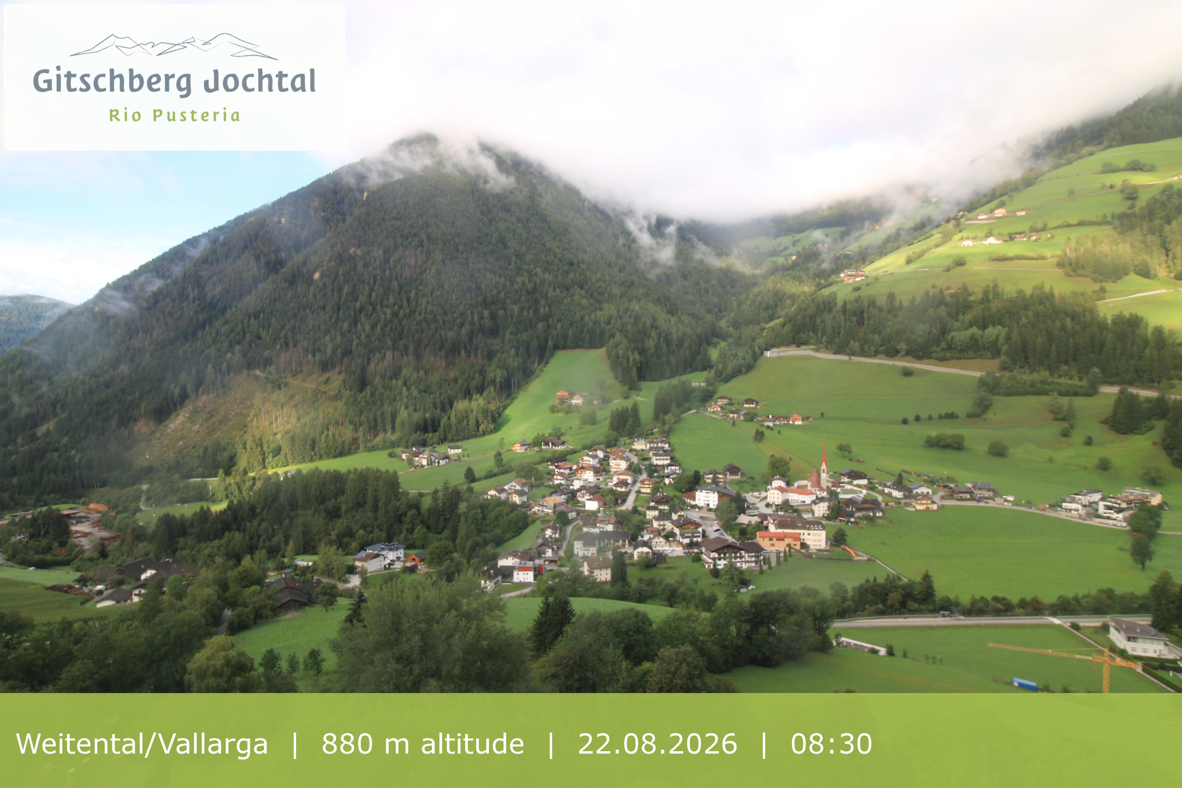 Archiv Foto Webcam Blick auf Weitental vom Gitschberg