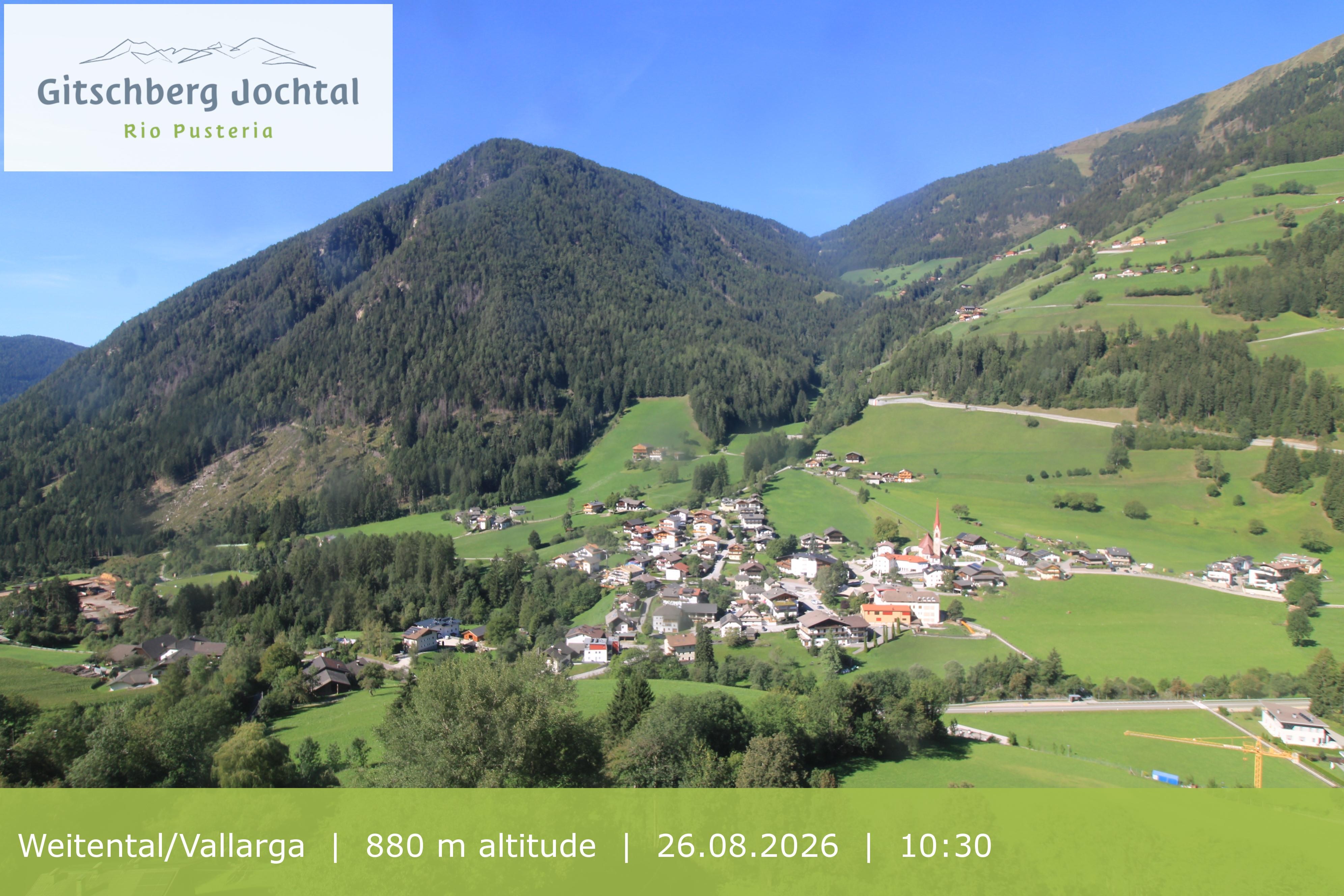 Archiv Foto Webcam Blick auf Weitental vom Gitschberg