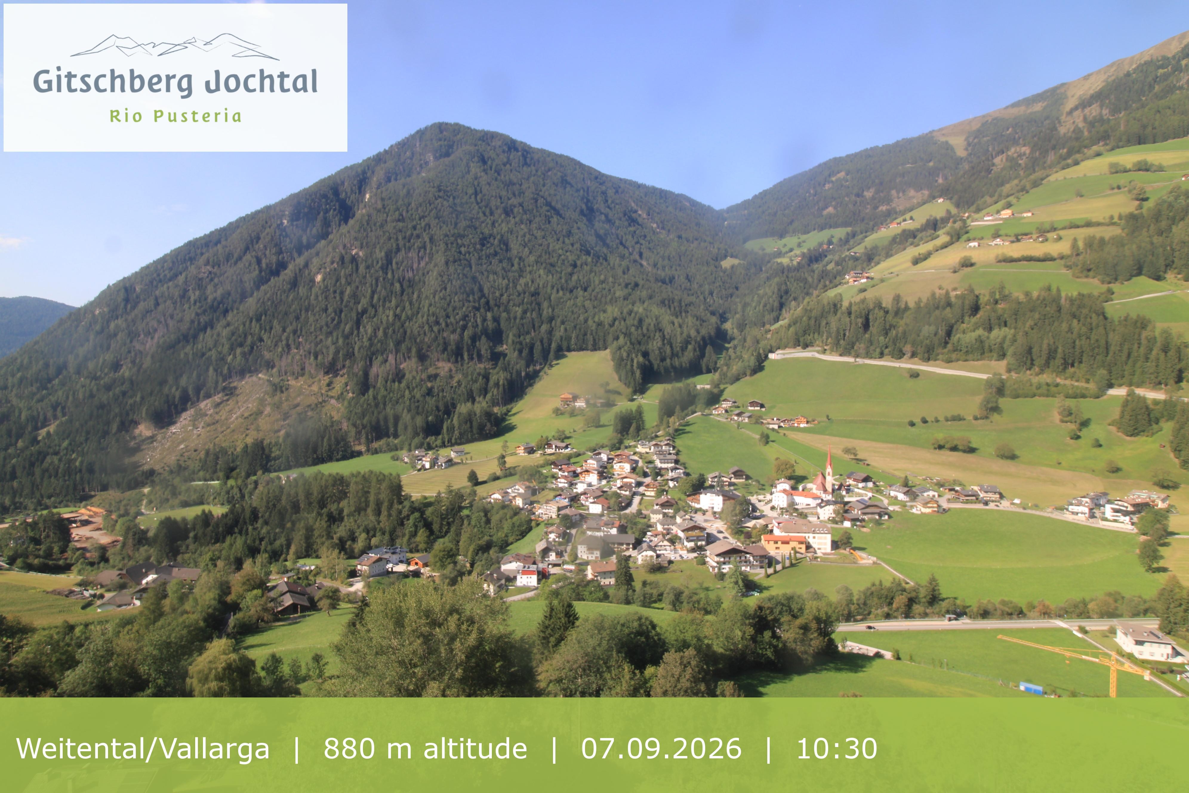 Archiv Foto Webcam Blick auf Weitental vom Gitschberg