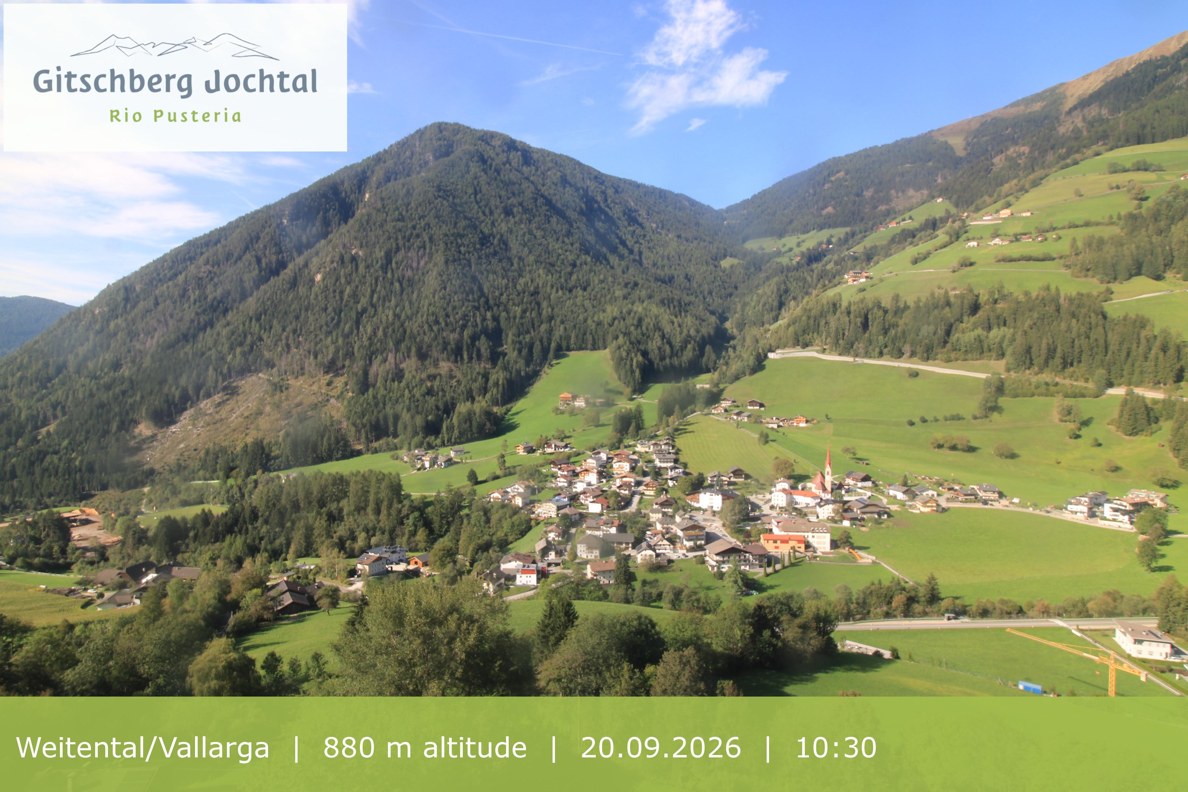 Archiv Foto Webcam Blick auf Weitental vom Gitschberg