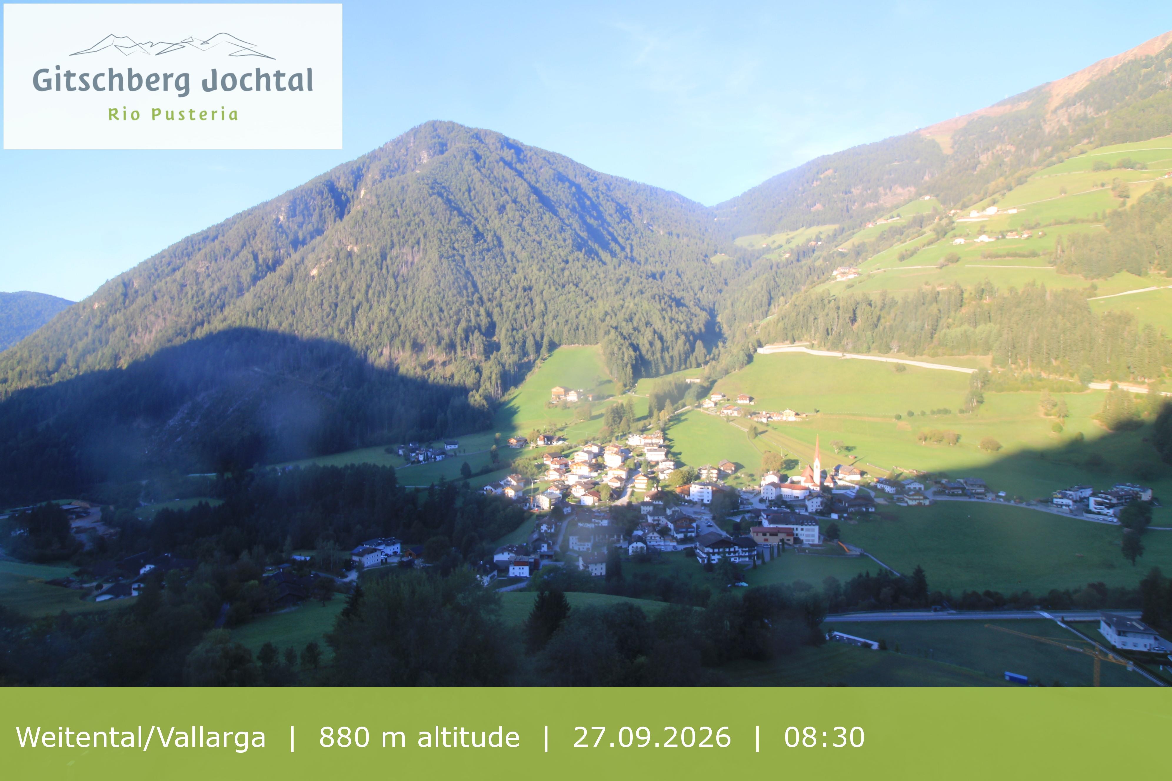Archiv Foto Webcam Blick auf Weitental vom Gitschberg