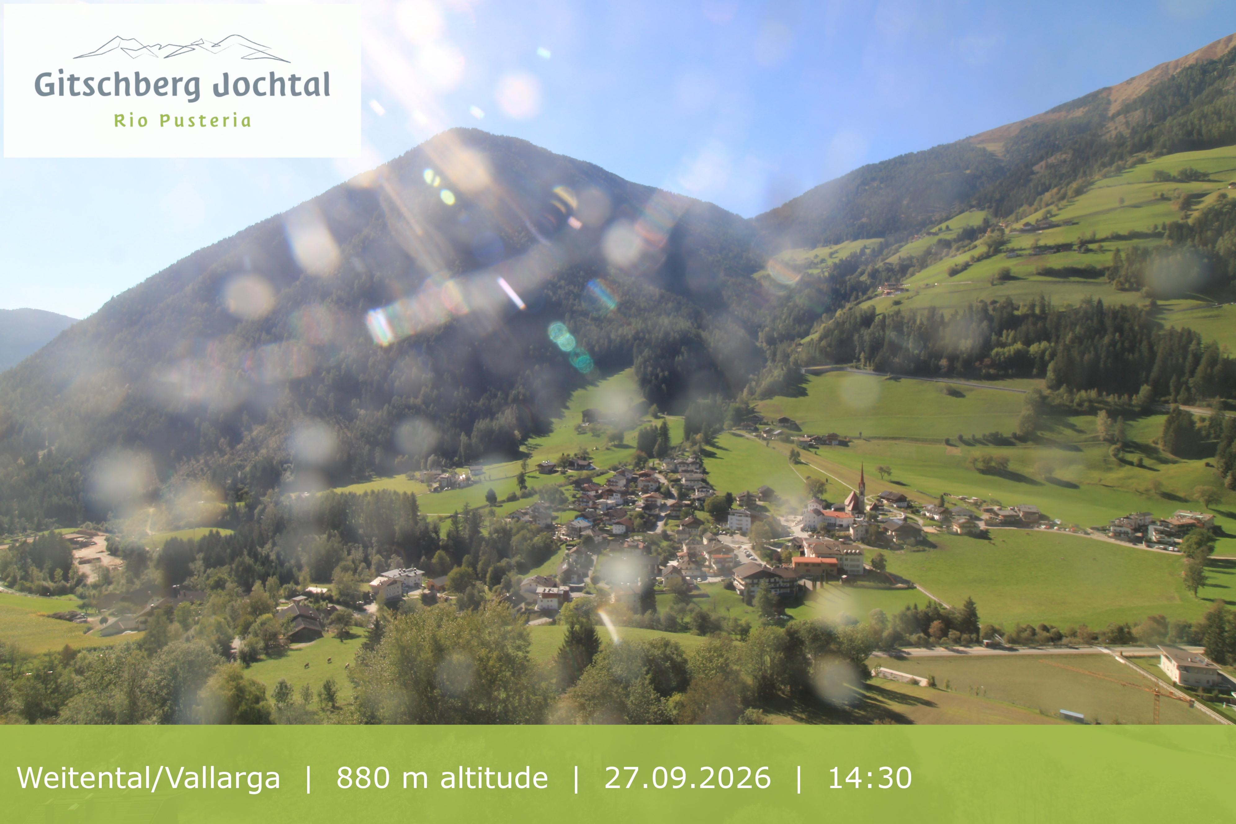 Archiv Foto Webcam Blick auf Weitental vom Gitschberg