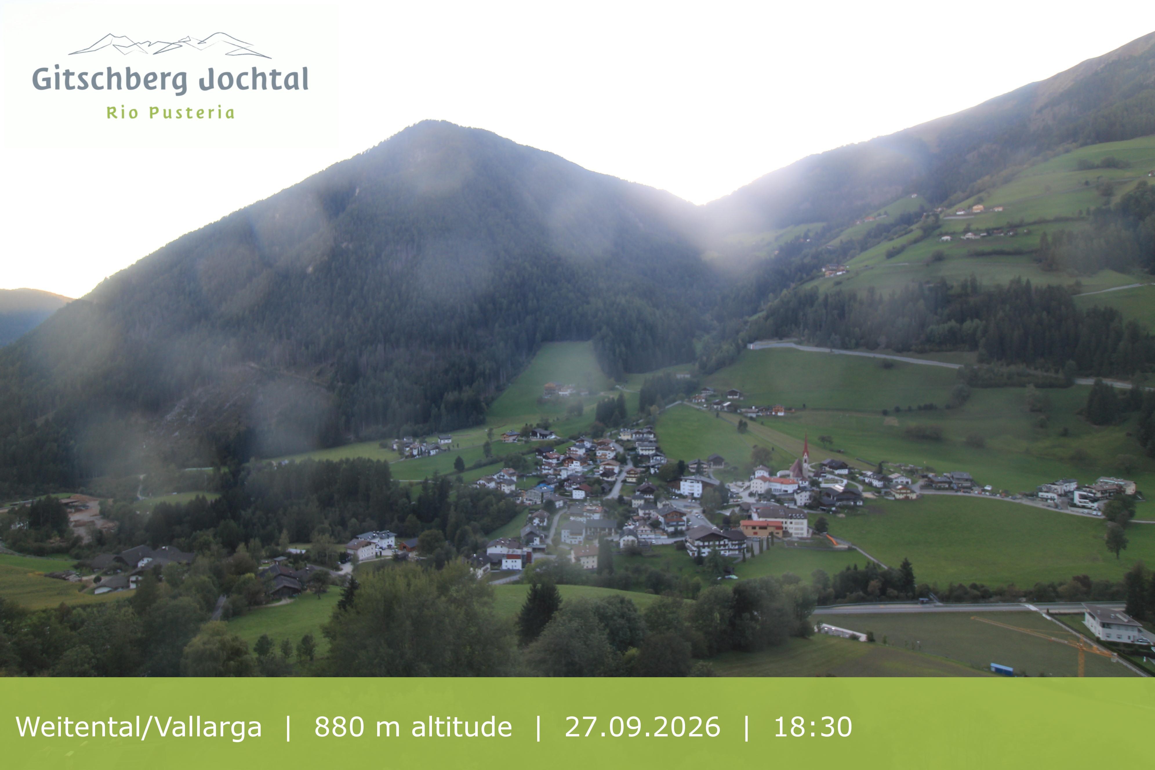 Archiv Foto Webcam Blick auf Weitental vom Gitschberg