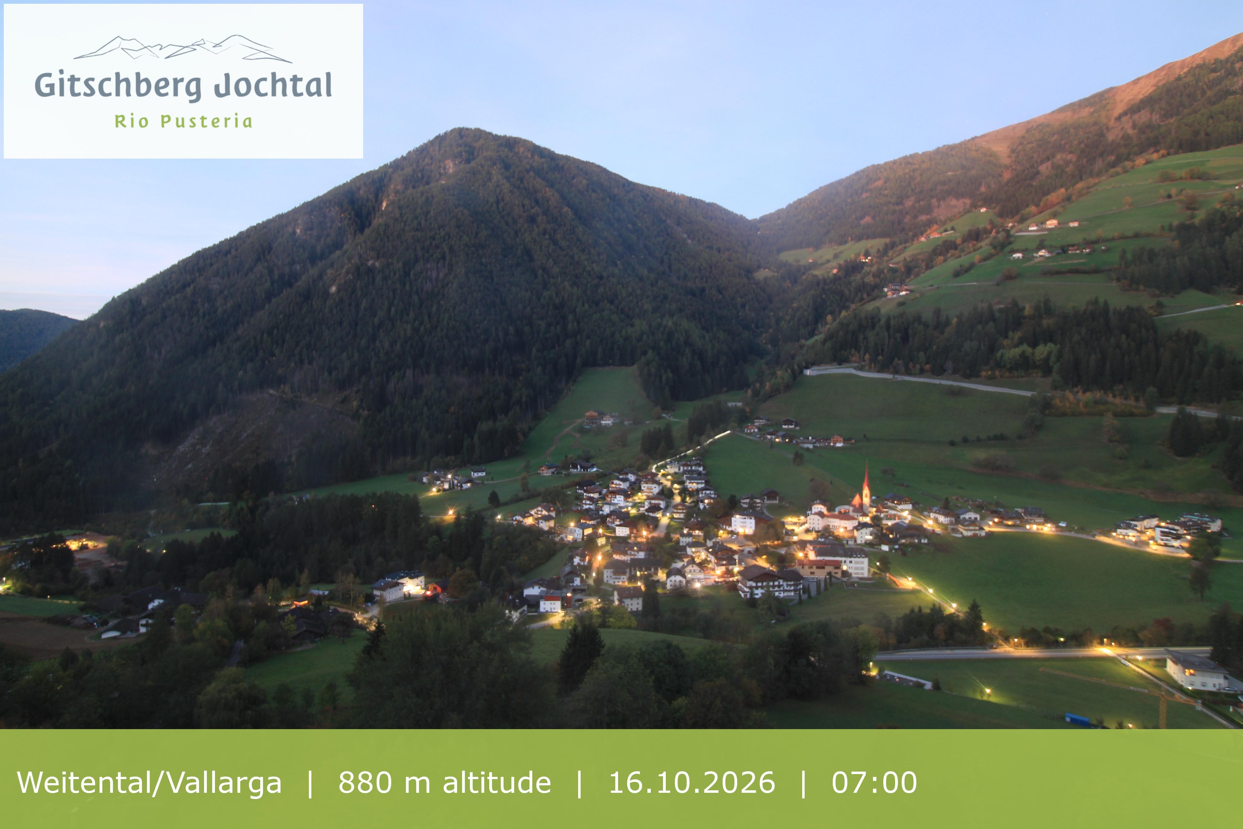 Archiv Foto Webcam Blick auf Weitental vom Gitschberg