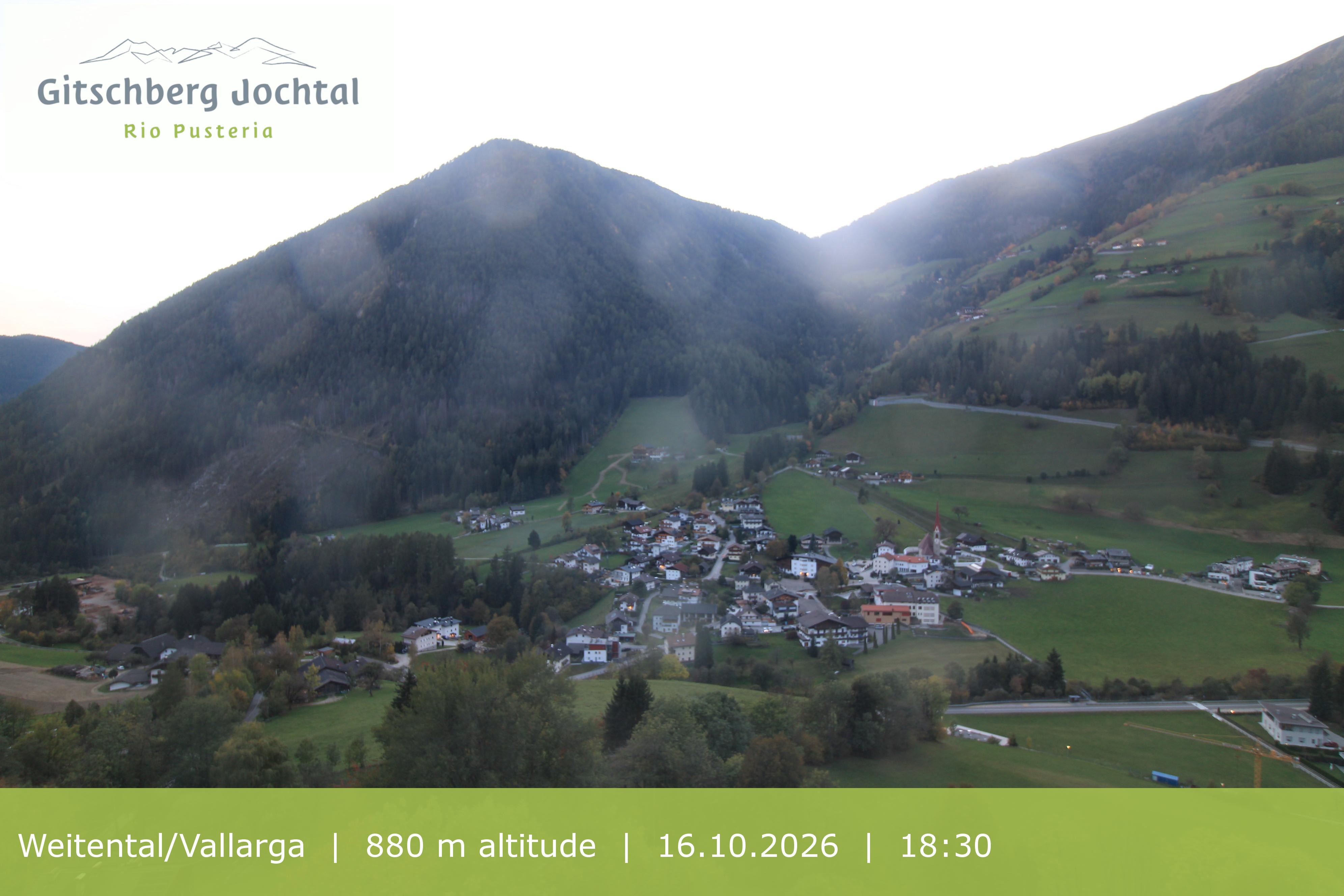 Archiv Foto Webcam Blick auf Weitental vom Gitschberg