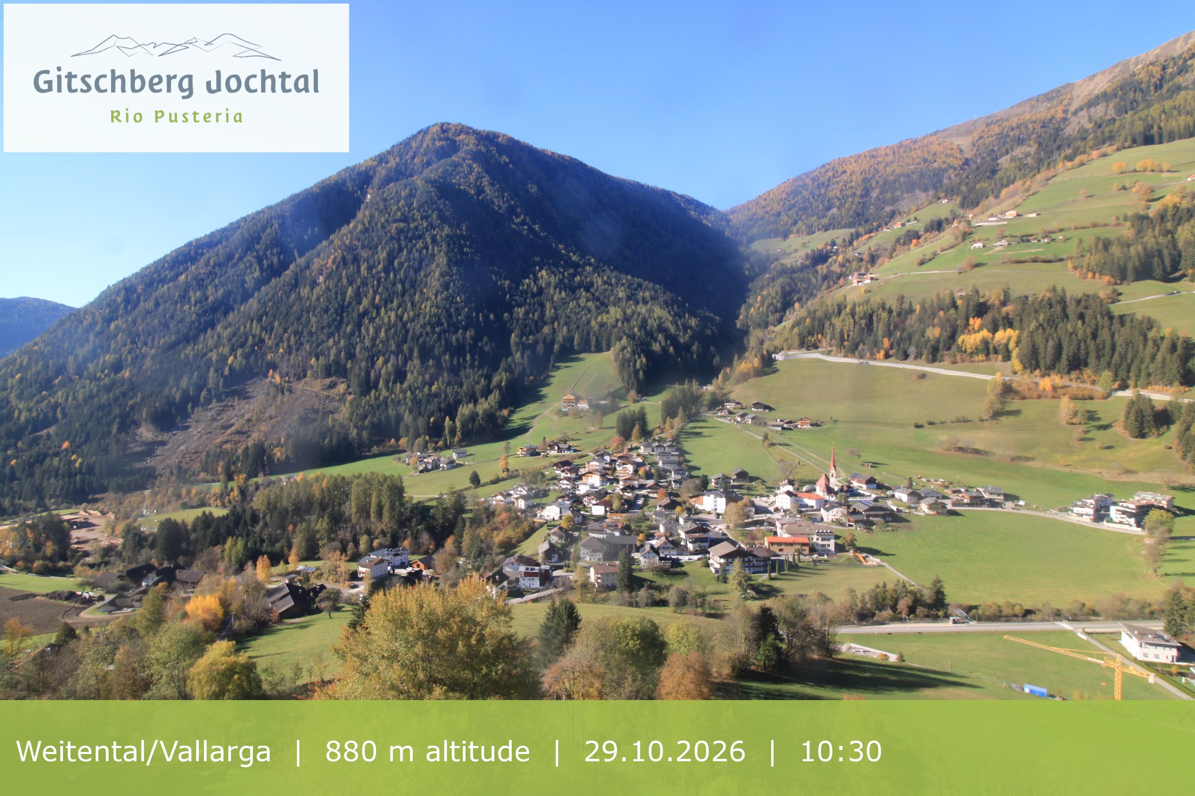 Archiv Foto Webcam Blick auf Weitental vom Gitschberg