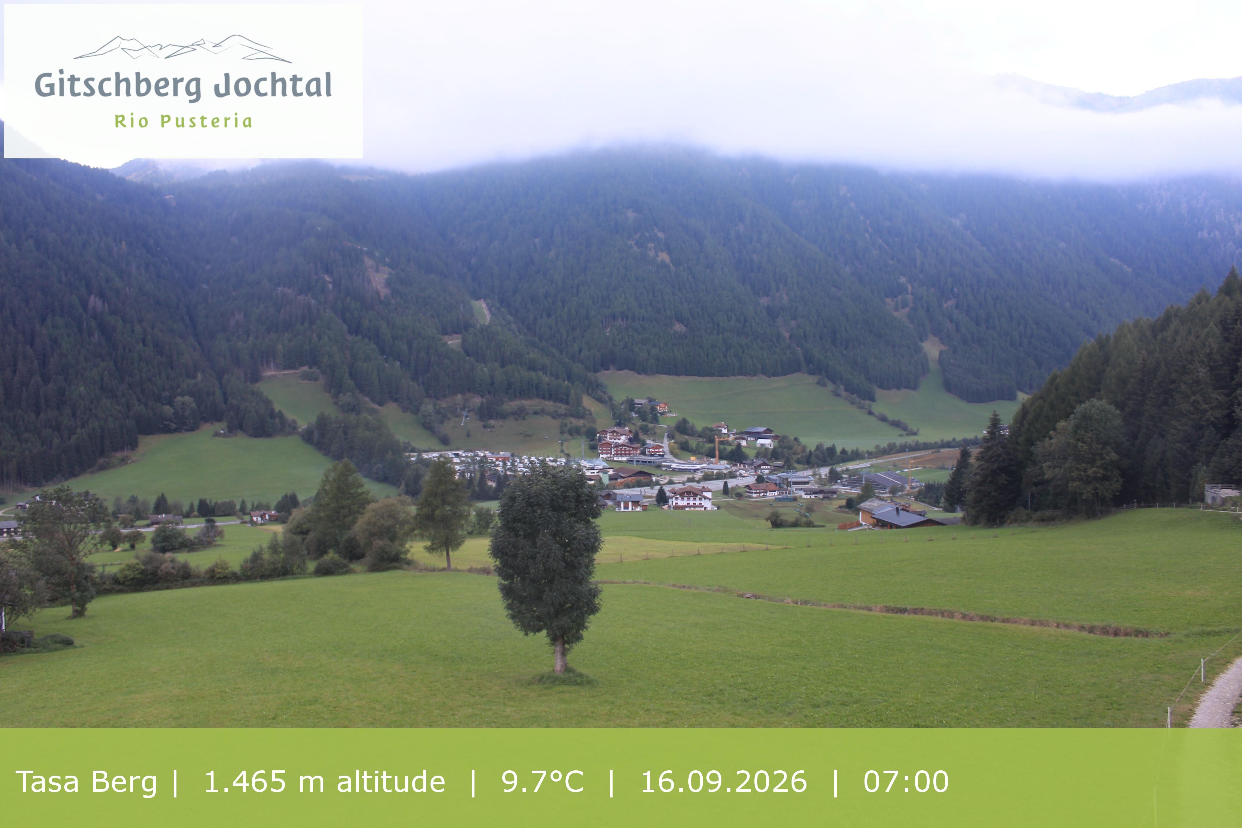 Archived image Webcam: View at Gitschberg Mountain