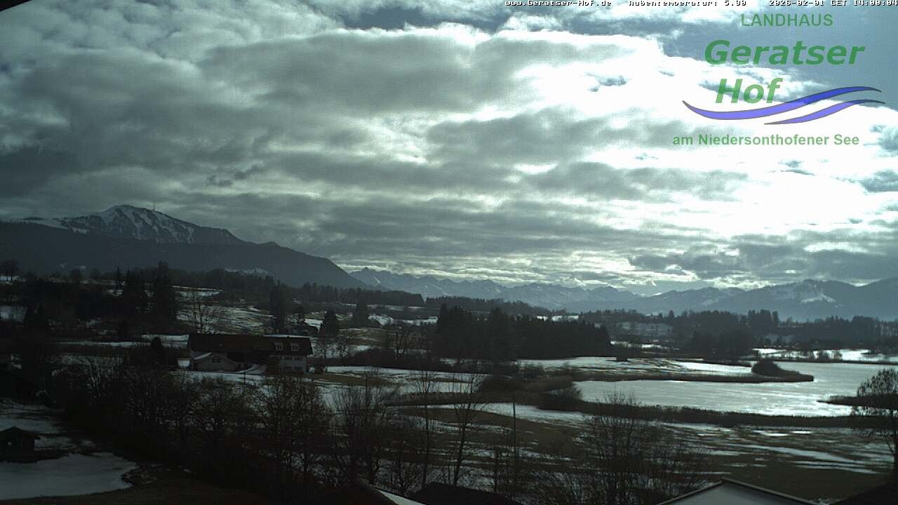 Archiv Foto Webcam Blick vom Geratser Hof auf die Niedersonthofener Seen