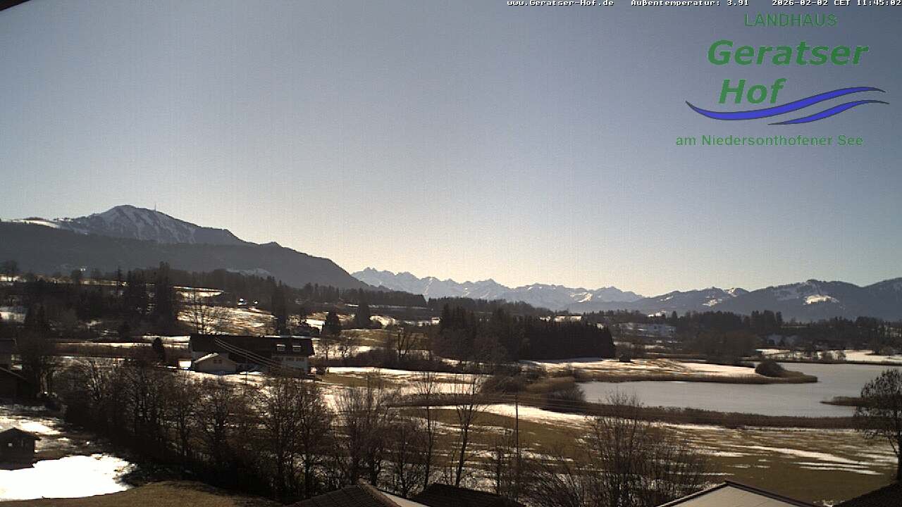 Archiv Foto Webcam Blick vom Geratser Hof auf die Niedersonthofener Seen