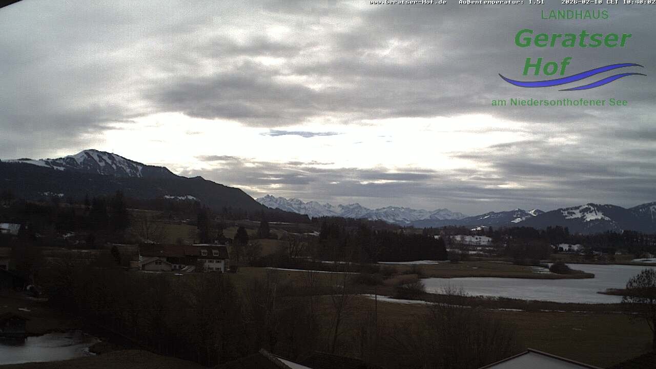 Archiv Foto Webcam Blick vom Geratser Hof auf die Niedersonthofener Seen