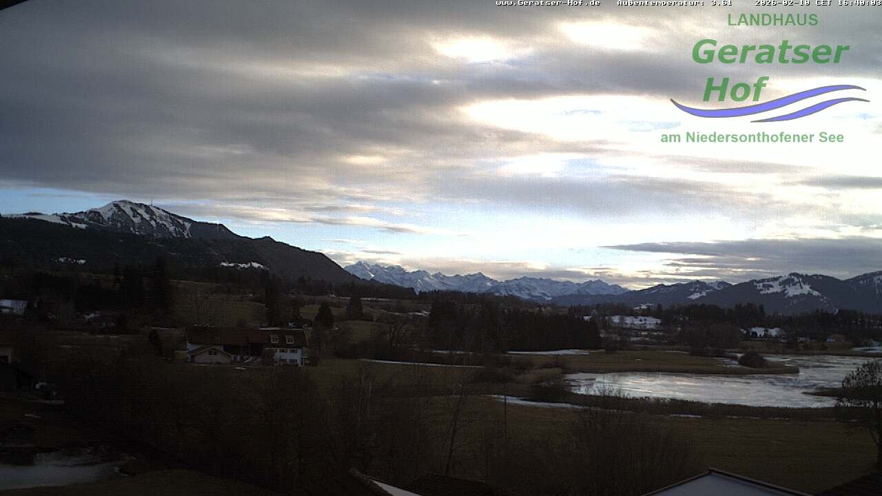 Archiv Foto Webcam Blick vom Geratser Hof auf die Niedersonthofener Seen