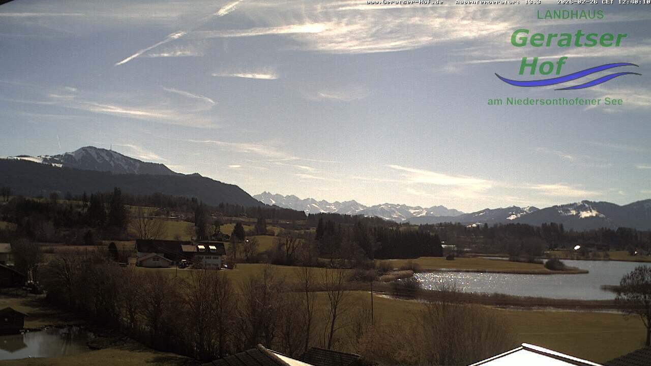 Archiv Foto Webcam Blick vom Geratser Hof auf die Niedersonthofener Seen