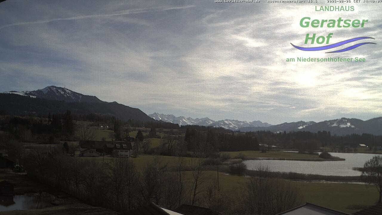 Archiv Foto Webcam Blick vom Geratser Hof auf die Niedersonthofener Seen