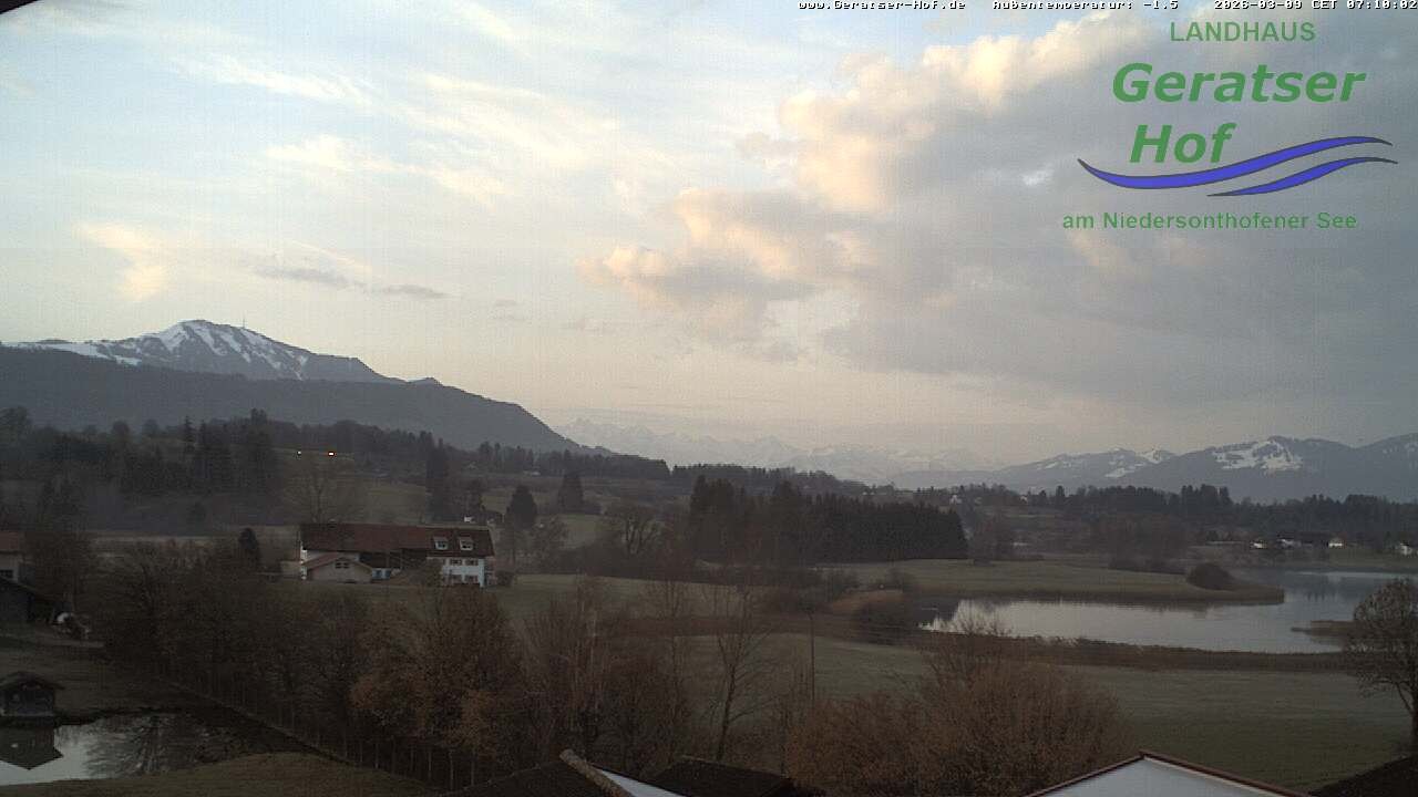Archiv Foto Webcam Blick vom Geratser Hof auf die Niedersonthofener Seen