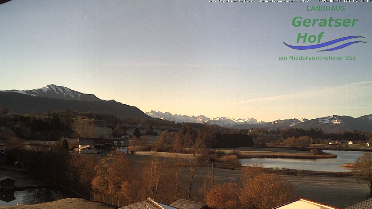 Archiv Foto Webcam Blick vom Geratser Hof auf die Niedersonthofener Seen
