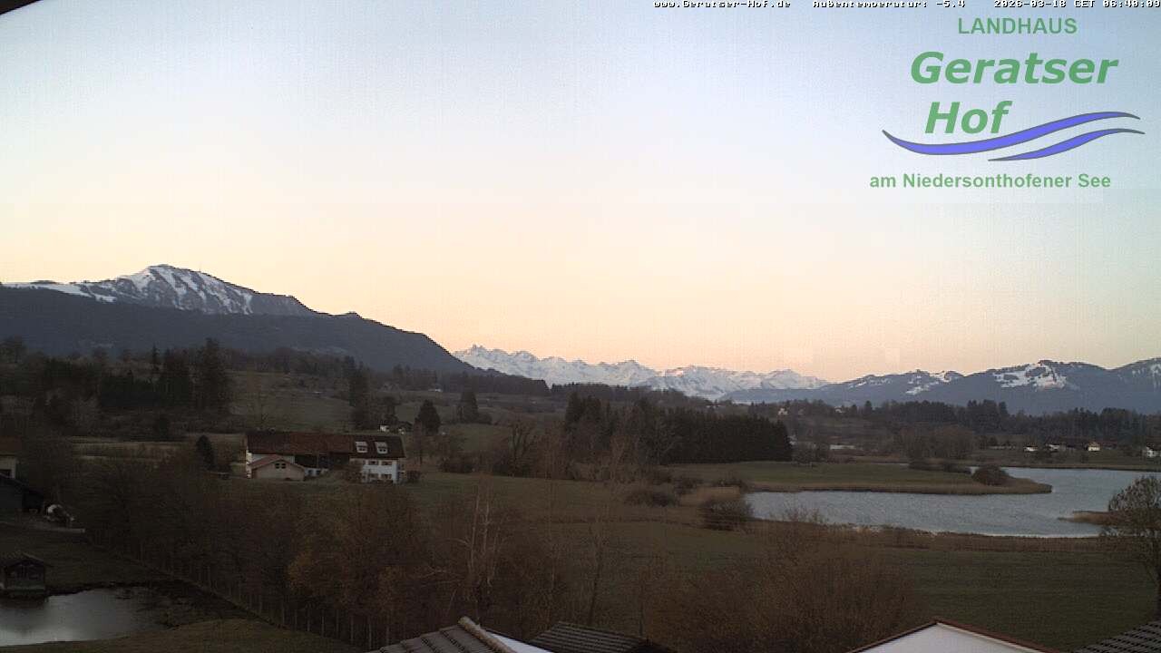 Archiv Foto Webcam Blick vom Geratser Hof auf die Niedersonthofener Seen