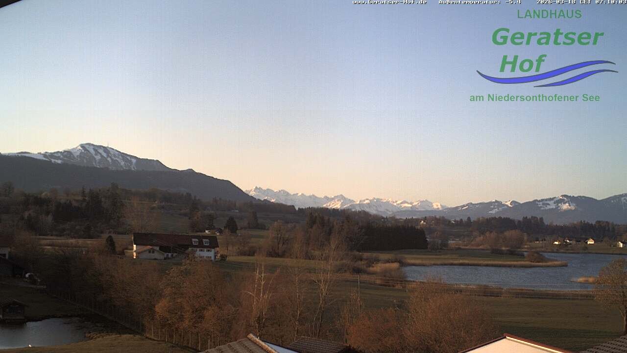 Archiv Foto Webcam Blick vom Geratser Hof auf die Niedersonthofener Seen