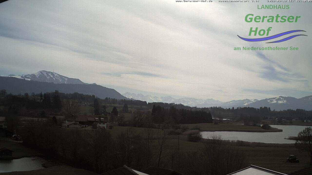 Archiv Foto Webcam Blick vom Geratser Hof auf die Niedersonthofener Seen