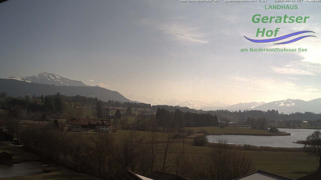 Archiv Foto Webcam Blick vom Geratser Hof auf die Niedersonthofener Seen