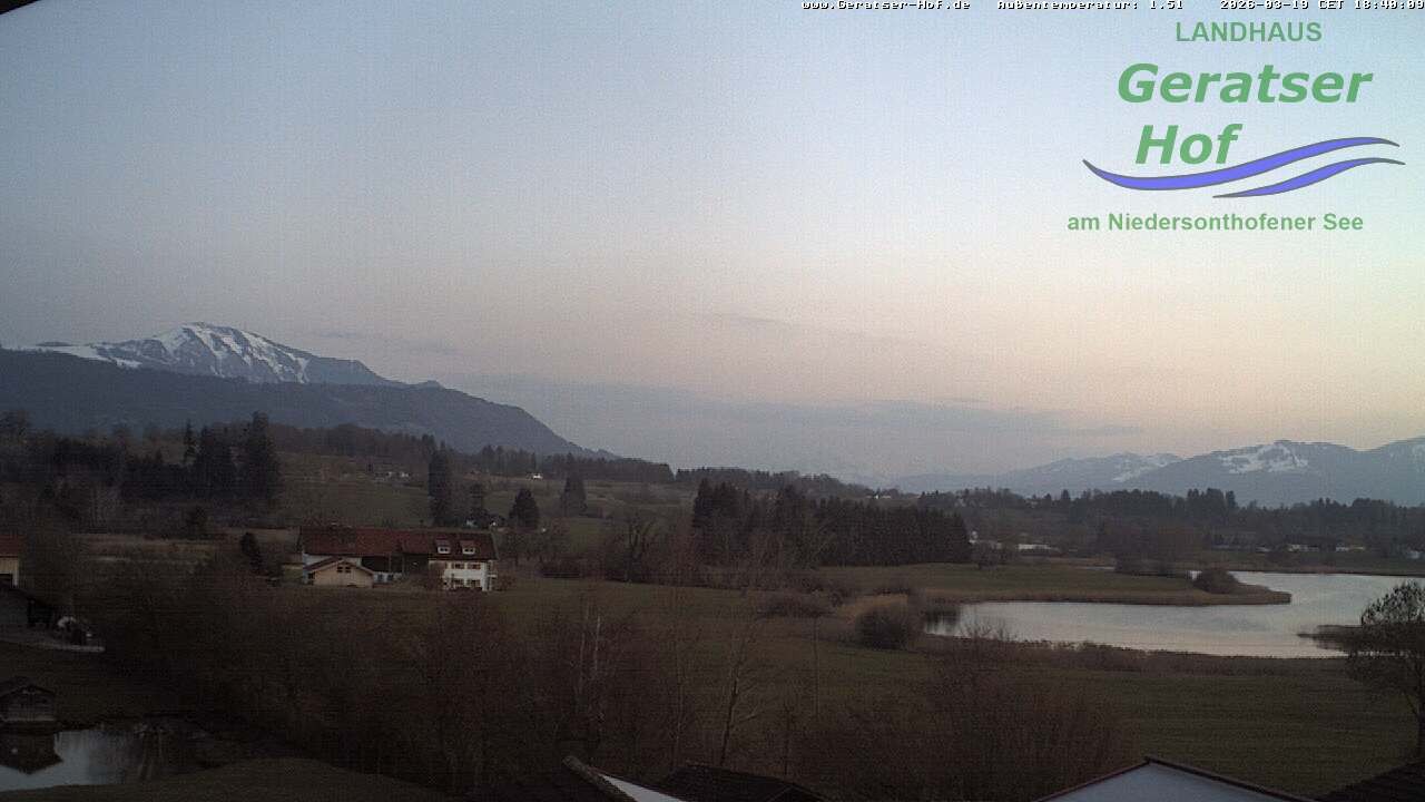 Archiv Foto Webcam Blick vom Geratser Hof auf die Niedersonthofener Seen