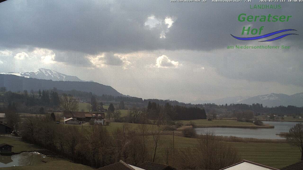 Archiv Foto Webcam Blick vom Geratser Hof auf die Niedersonthofener Seen