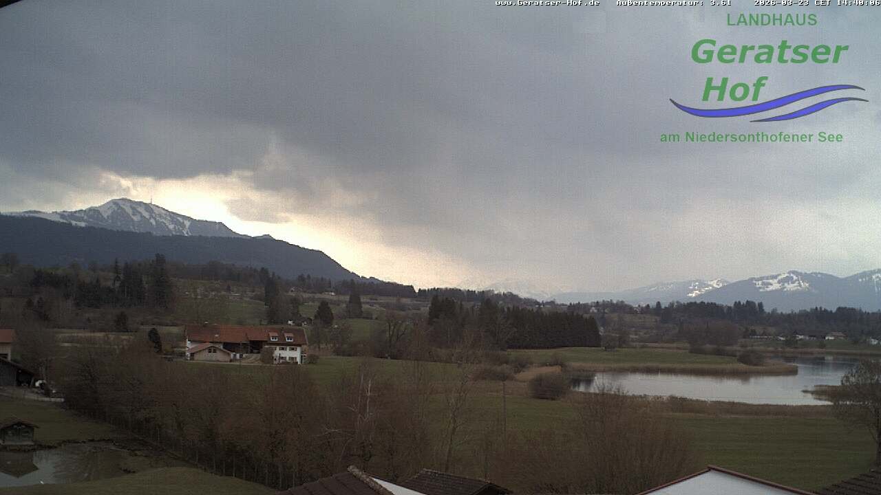 Archiv Foto Webcam Blick vom Geratser Hof auf die Niedersonthofener Seen