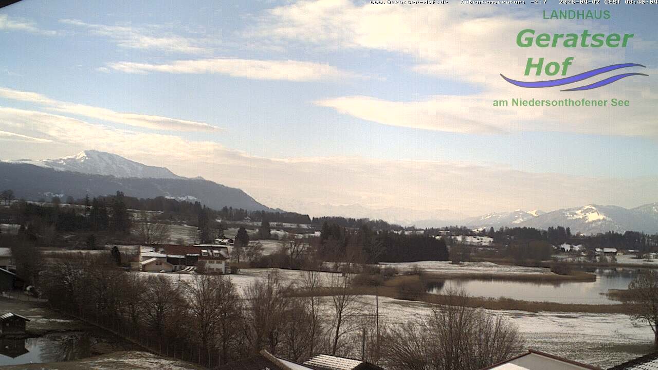 Archiv Foto Webcam Blick vom Geratser Hof auf die Niedersonthofener Seen