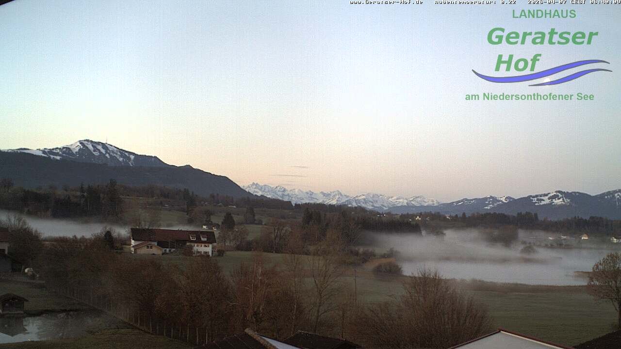 Archiv Foto Webcam Blick vom Geratser Hof auf die Niedersonthofener Seen