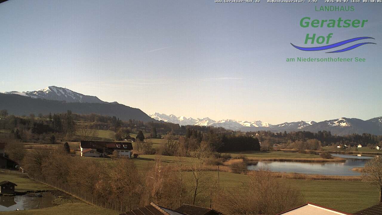 Archiv Foto Webcam Blick vom Geratser Hof auf die Niedersonthofener Seen