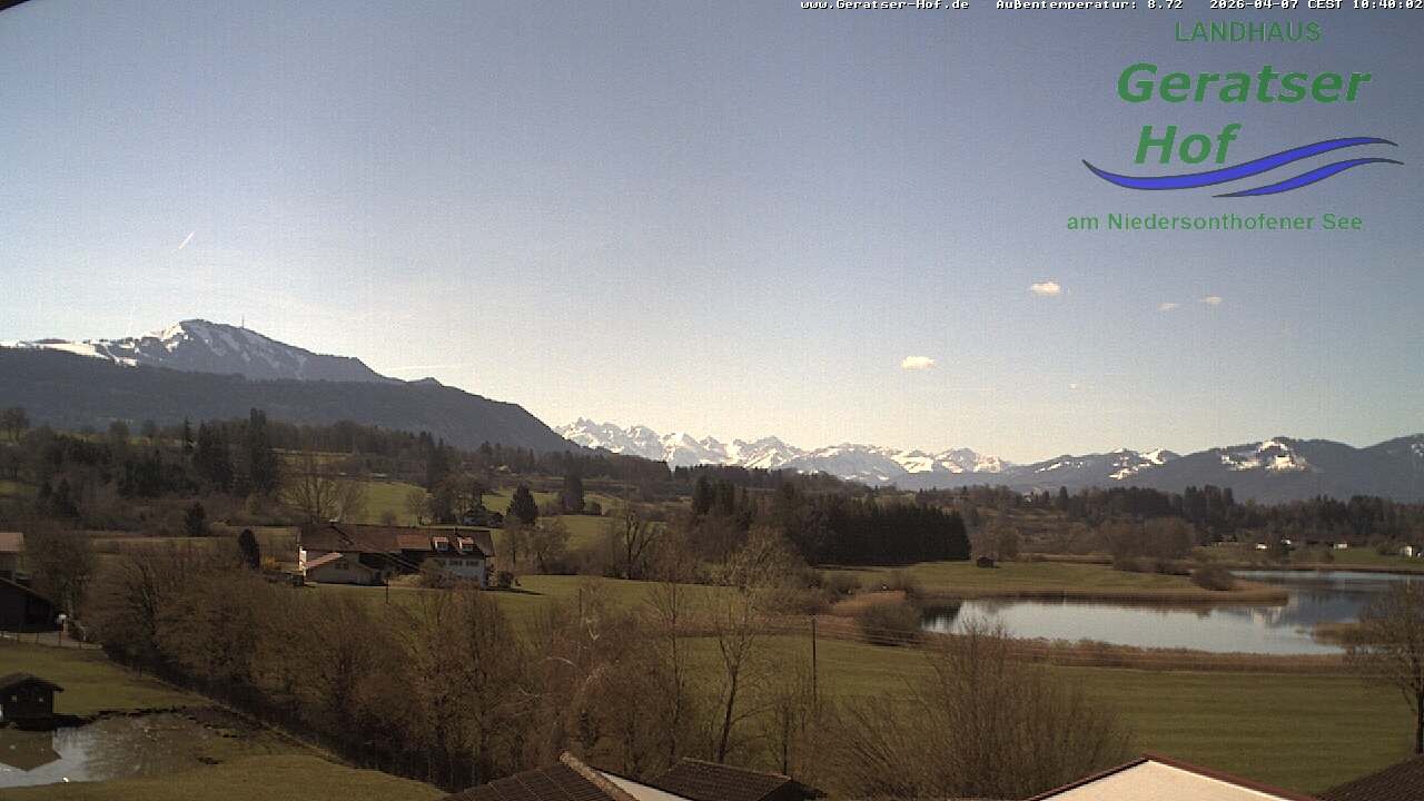 Archiv Foto Webcam Blick vom Geratser Hof auf die Niedersonthofener Seen