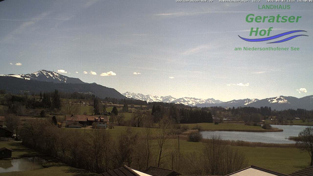 Archiv Foto Webcam Blick vom Geratser Hof auf die Niedersonthofener Seen