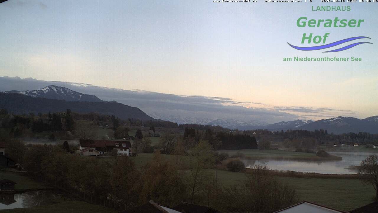 Archiv Foto Webcam Blick vom Geratser Hof auf die Niedersonthofener Seen