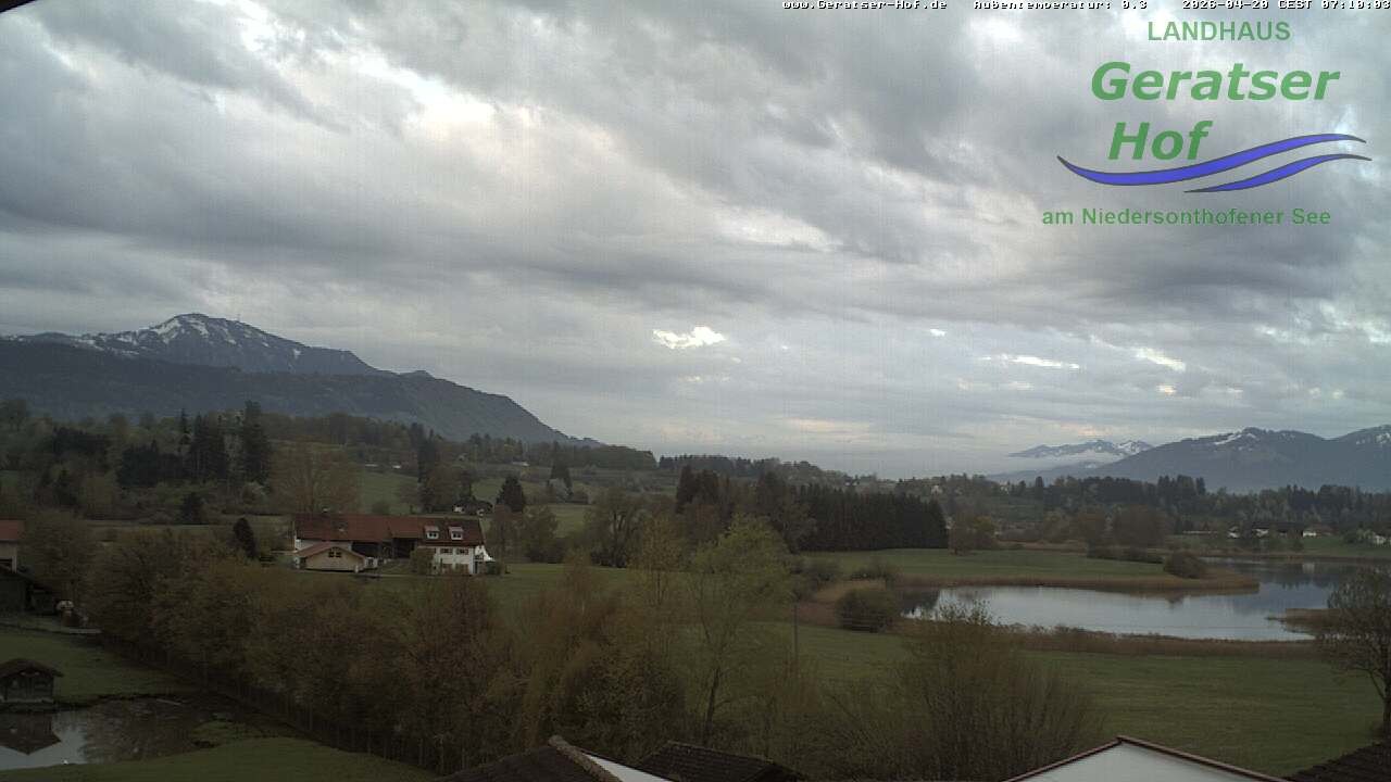 Archiv Foto Webcam Blick vom Geratser Hof auf die Niedersonthofener Seen