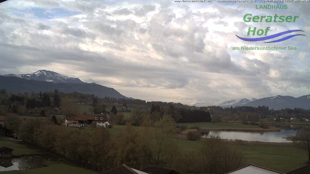 Archiv Foto Webcam Blick vom Geratser Hof auf die Niedersonthofener Seen