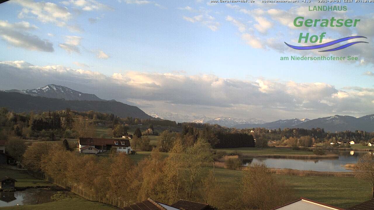 Archiv Foto Webcam Blick vom Geratser Hof auf die Niedersonthofener Seen