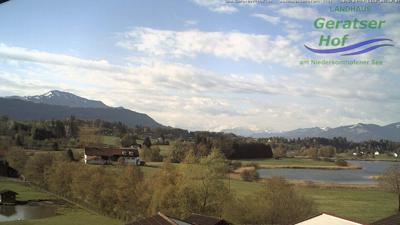 Archiv Foto Webcam Blick vom Geratser Hof auf die Niedersonthofener Seen
