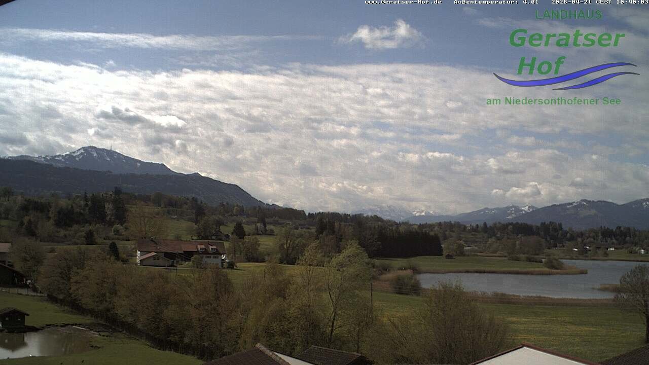 Archiv Foto Webcam Blick vom Geratser Hof auf die Niedersonthofener Seen
