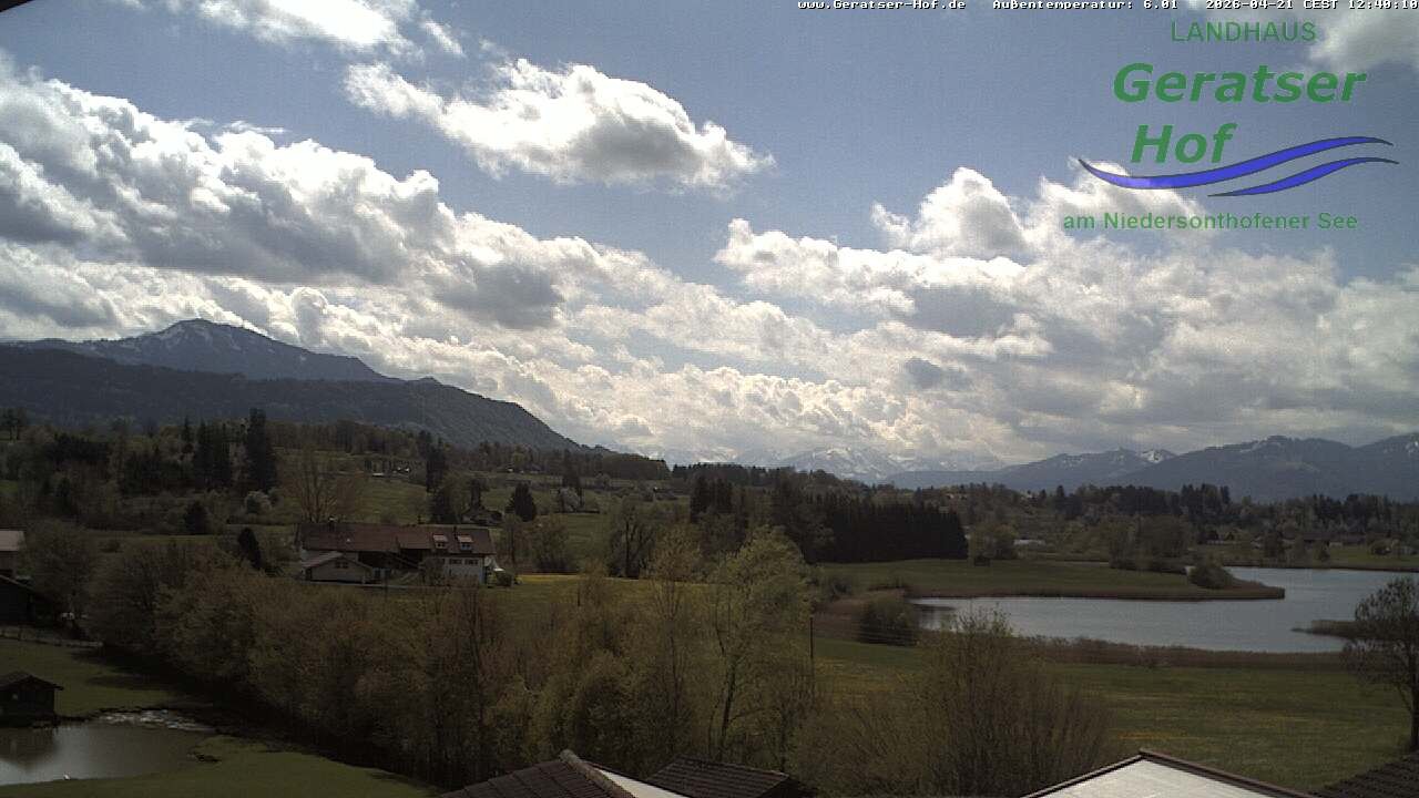 Archiv Foto Webcam Blick vom Geratser Hof auf die Niedersonthofener Seen