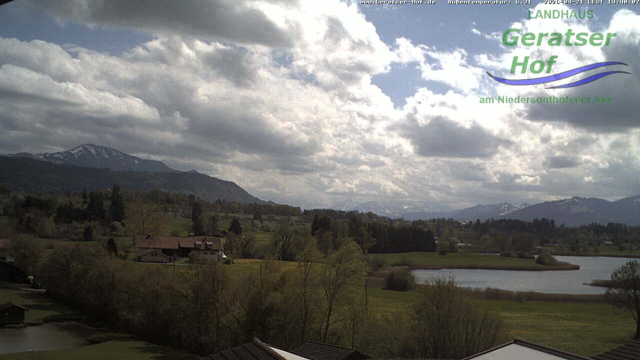 Archiv Foto Webcam Blick vom Geratser Hof auf die Niedersonthofener Seen