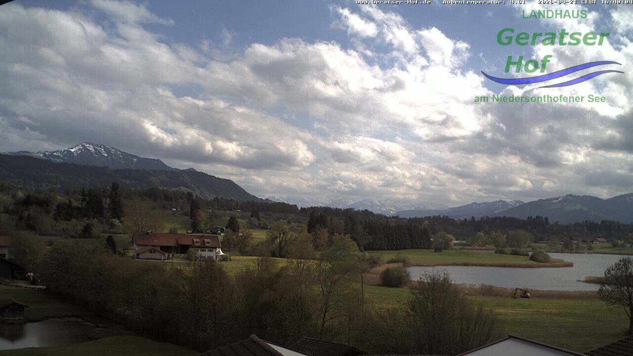 Archiv Foto Webcam Blick vom Geratser Hof auf die Niedersonthofener Seen