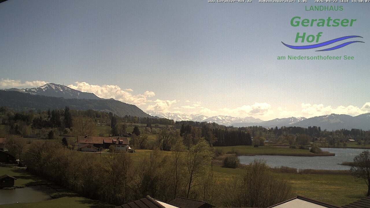 Archiv Foto Webcam Blick vom Geratser Hof auf die Niedersonthofener Seen