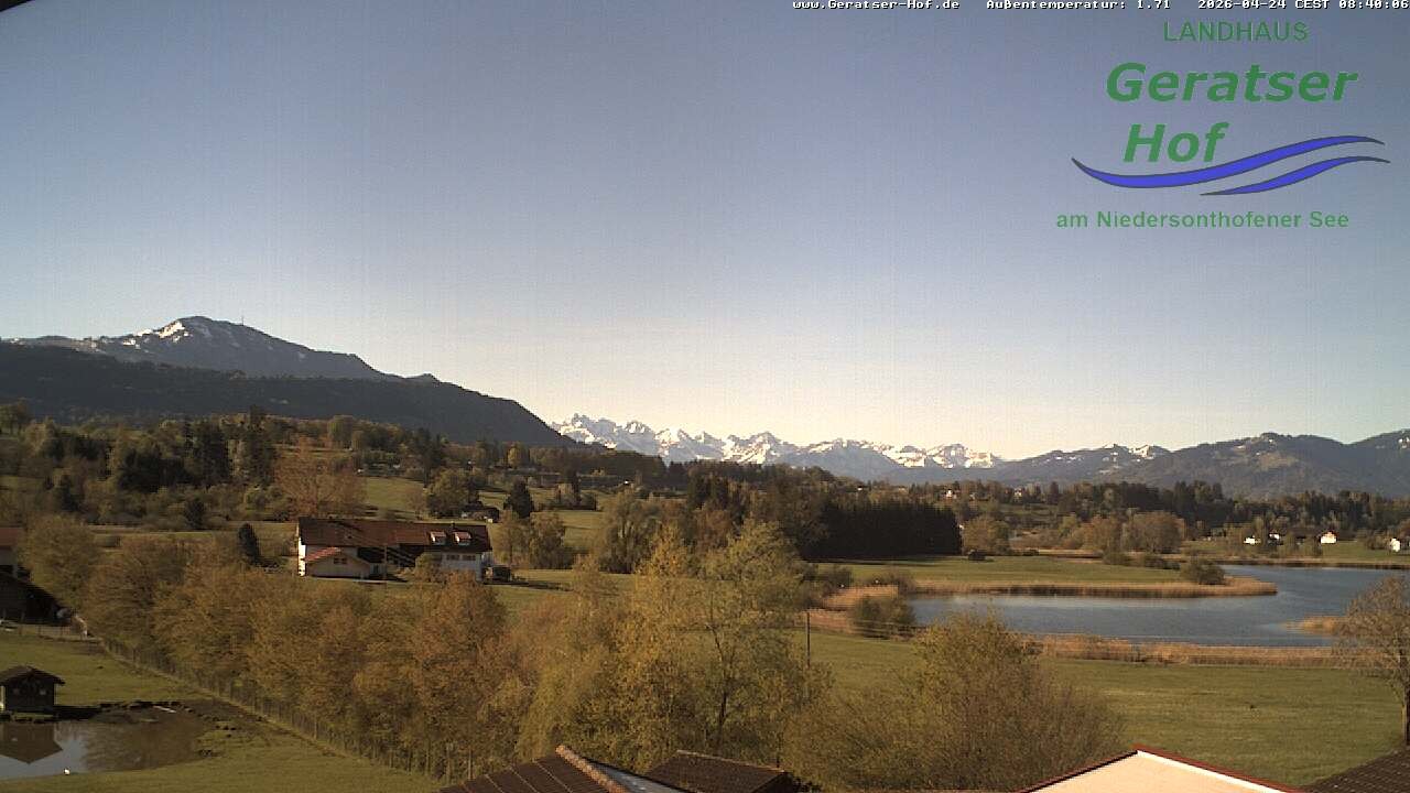 Archiv Foto Webcam Blick vom Geratser Hof auf die Niedersonthofener Seen