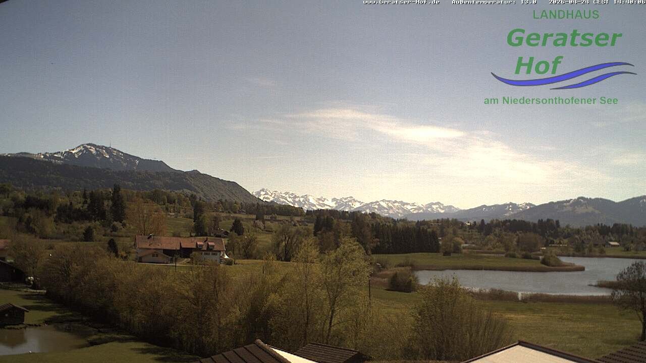 Archiv Foto Webcam Blick vom Geratser Hof auf die Niedersonthofener Seen