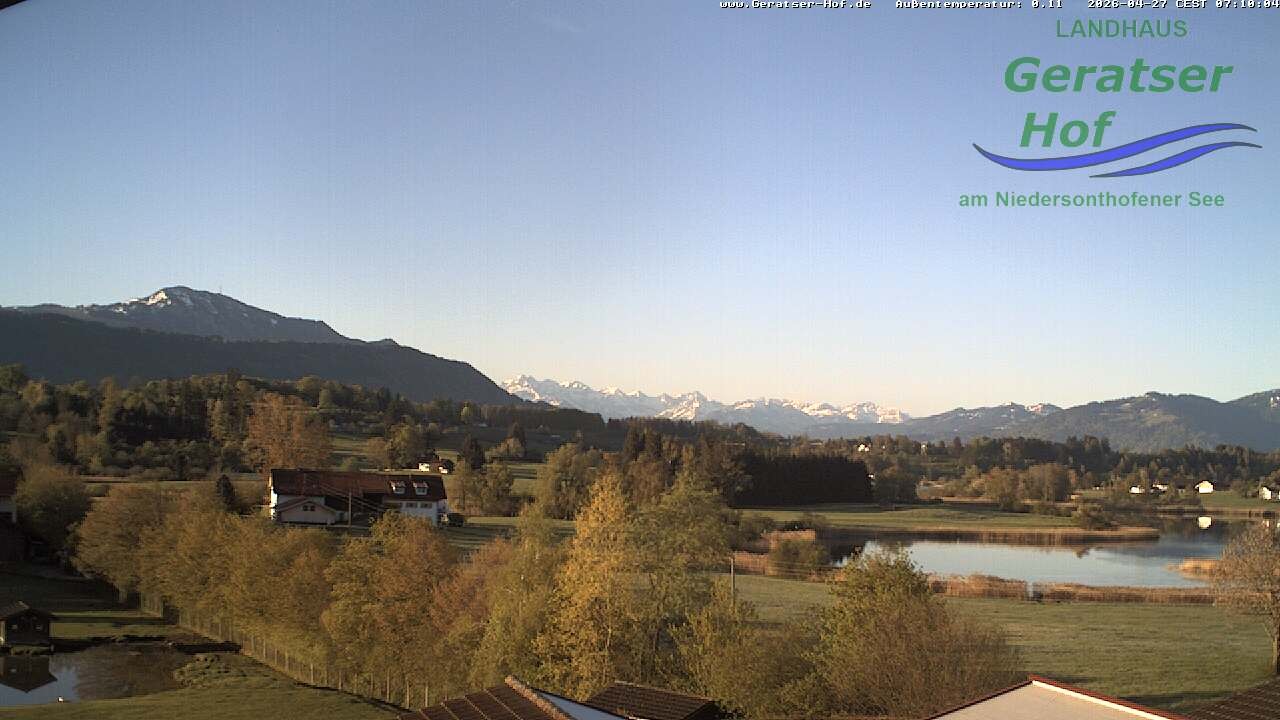 Archiv Foto Webcam Blick vom Geratser Hof auf die Niedersonthofener Seen