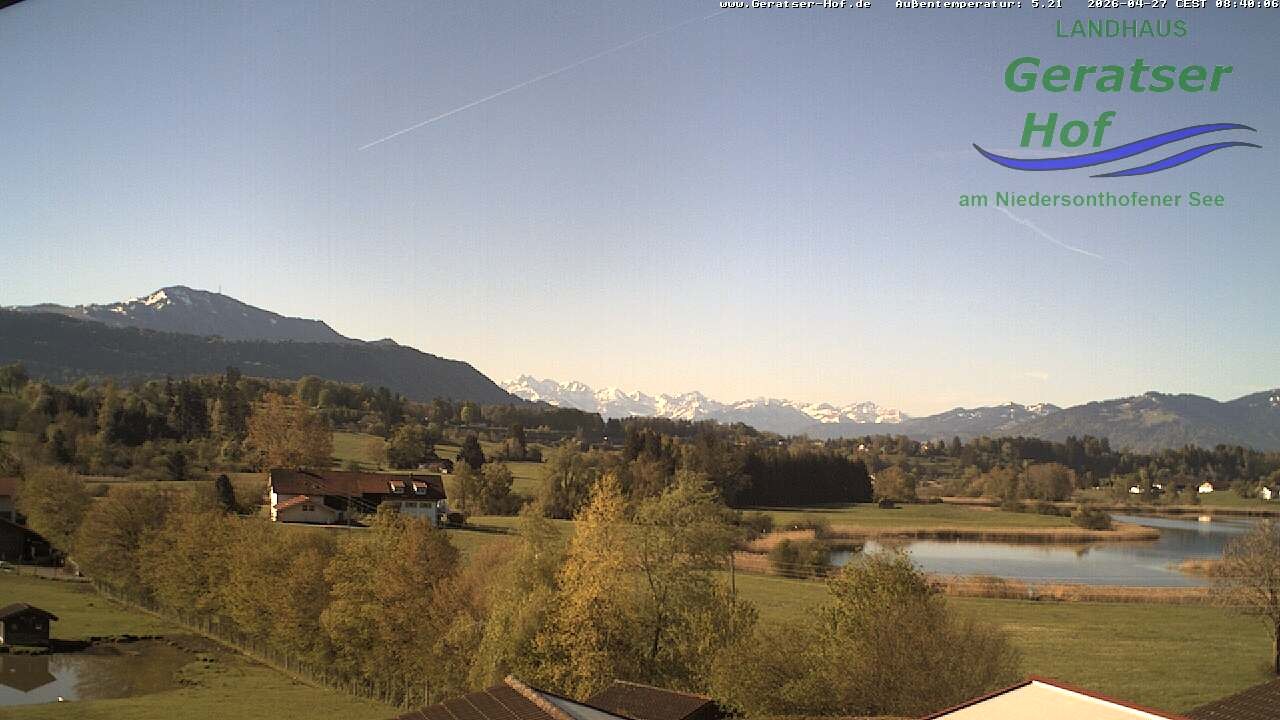 Archiv Foto Webcam Blick vom Geratser Hof auf die Niedersonthofener Seen