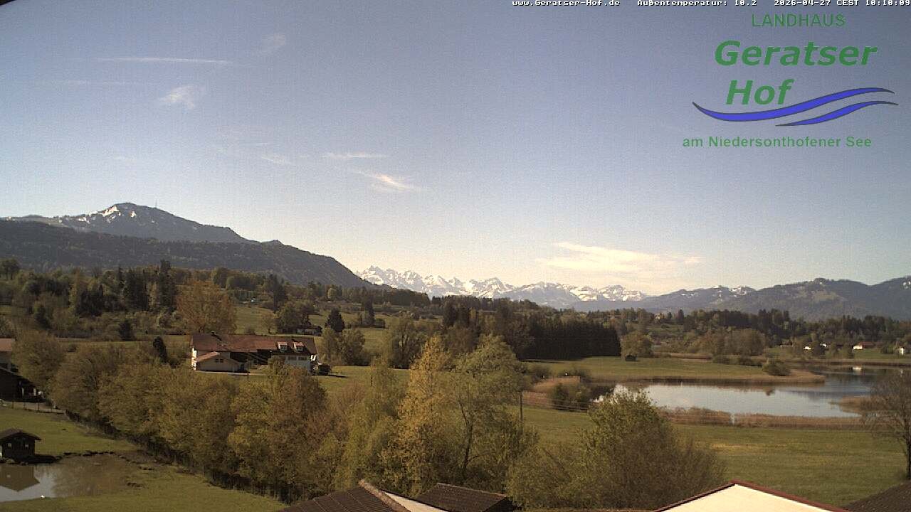 Archiv Foto Webcam Blick vom Geratser Hof auf die Niedersonthofener Seen