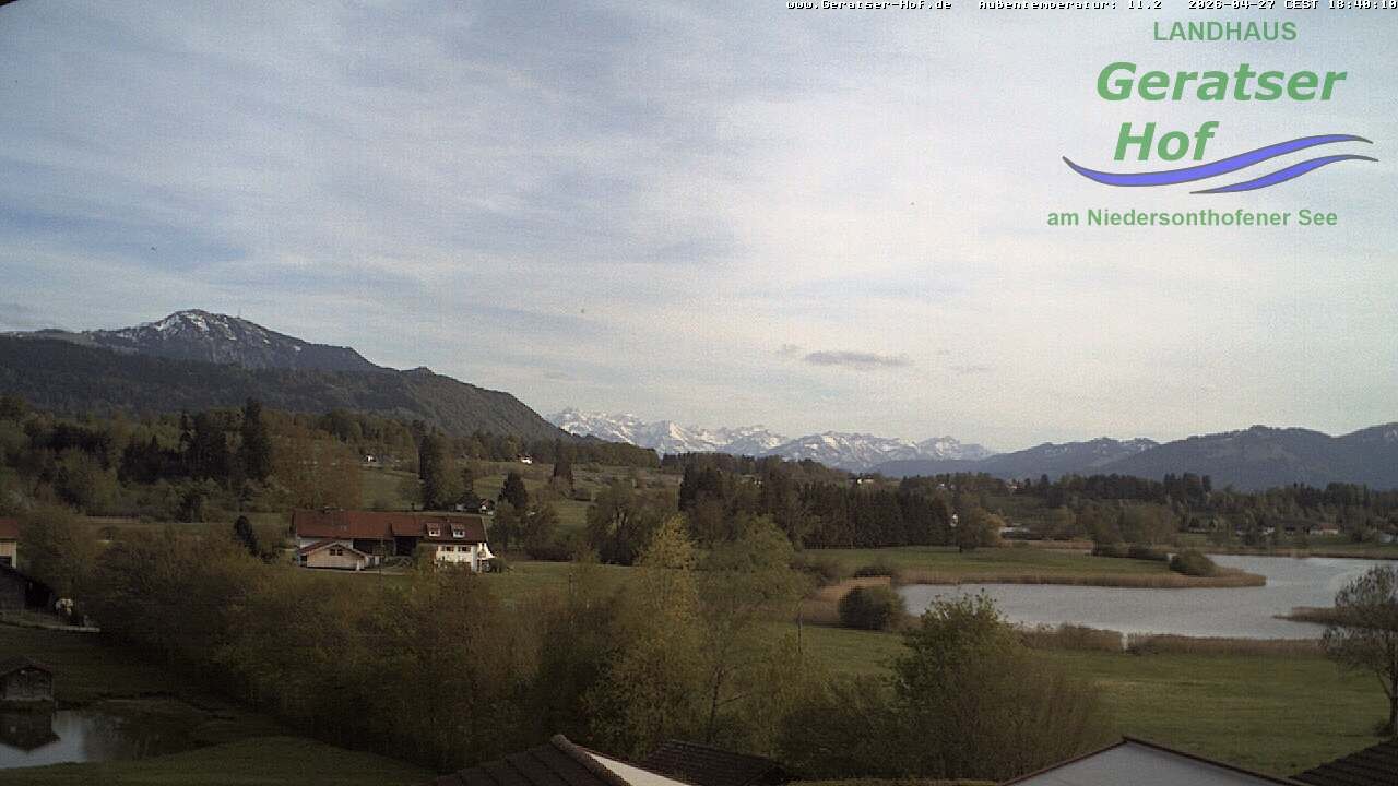 Archiv Foto Webcam Blick vom Geratser Hof auf die Niedersonthofener Seen