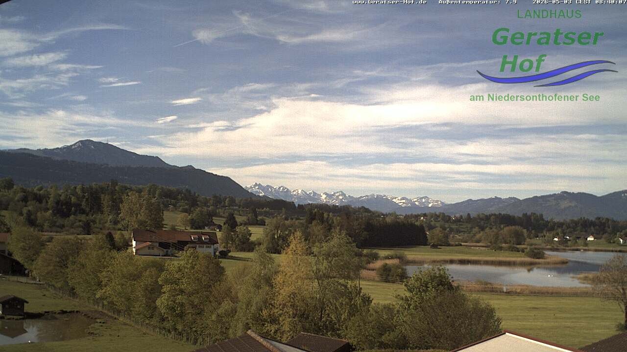 Archiv Foto Webcam Blick vom Geratser Hof auf die Niedersonthofener Seen